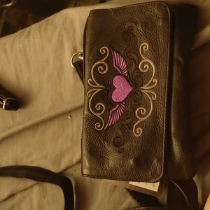 Black leather crossbody